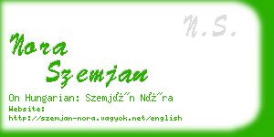 nora szemjan business card